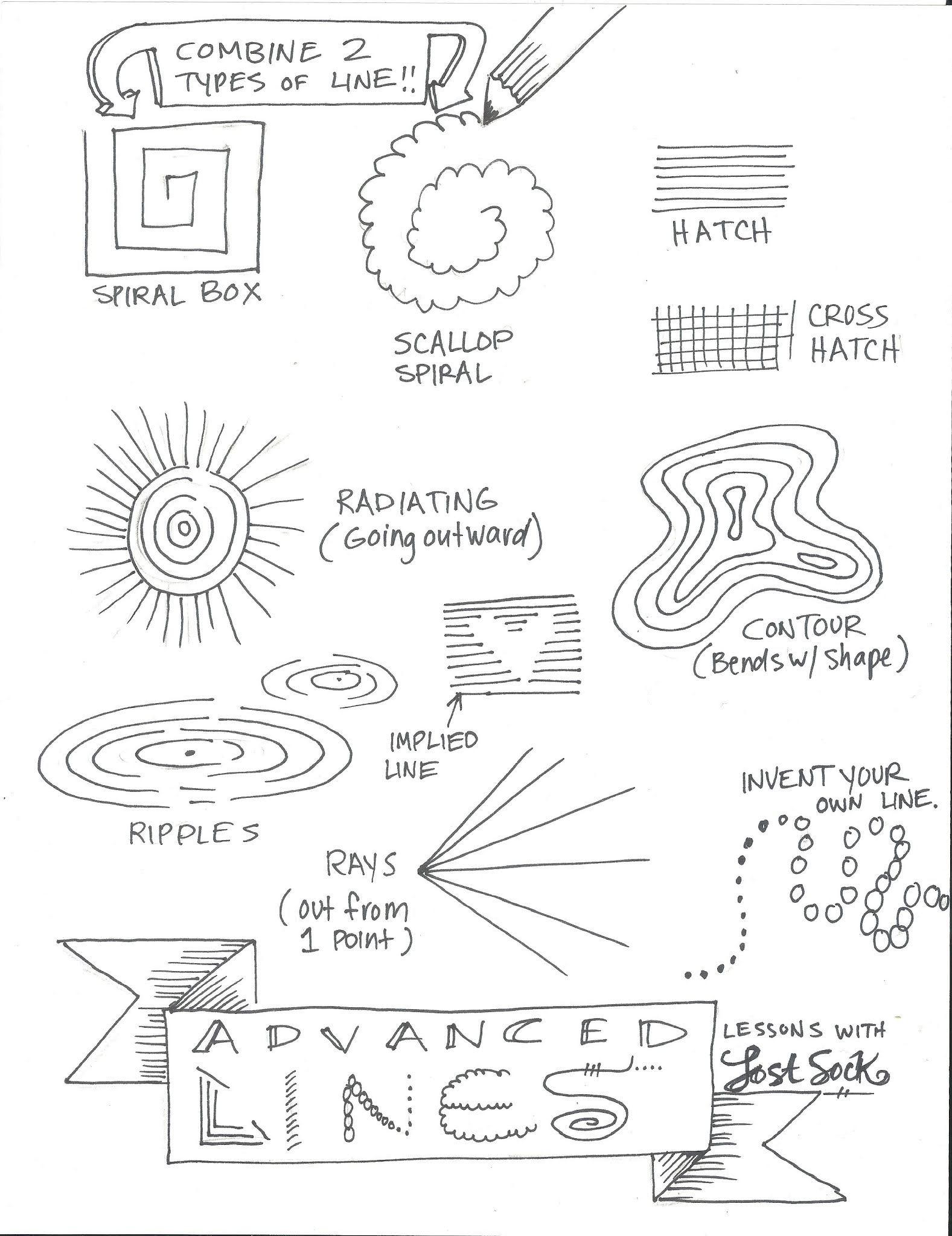 The Lost Sock Implied Line Name Designs