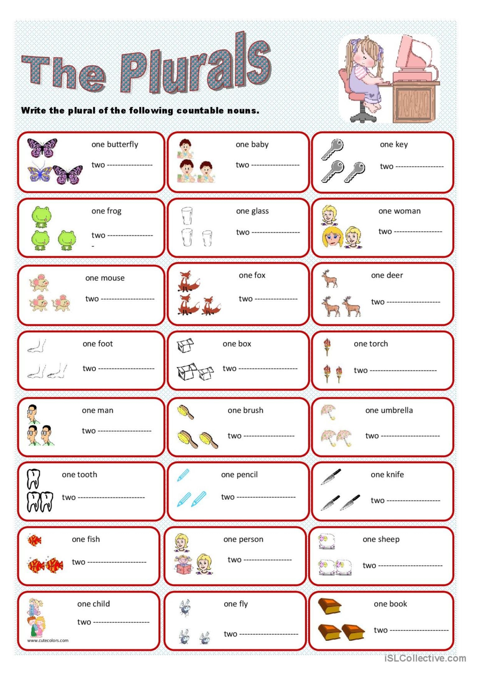 The Plurals English ESL Worksheets Pdf Doc