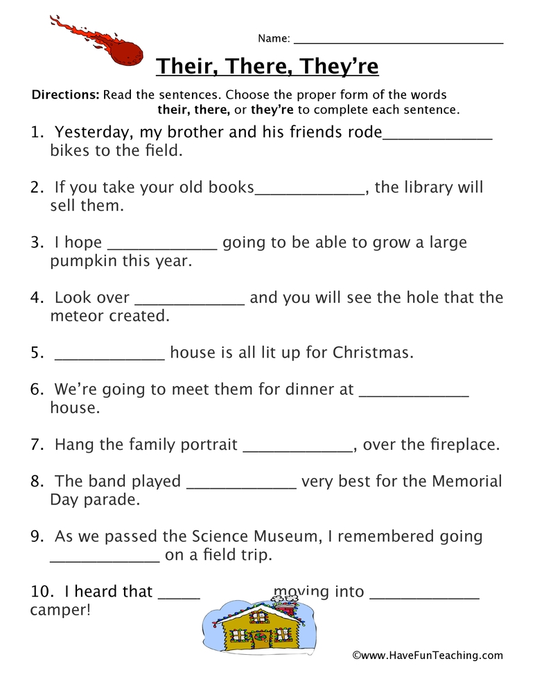 their there they're worksheets their there they're worksheets