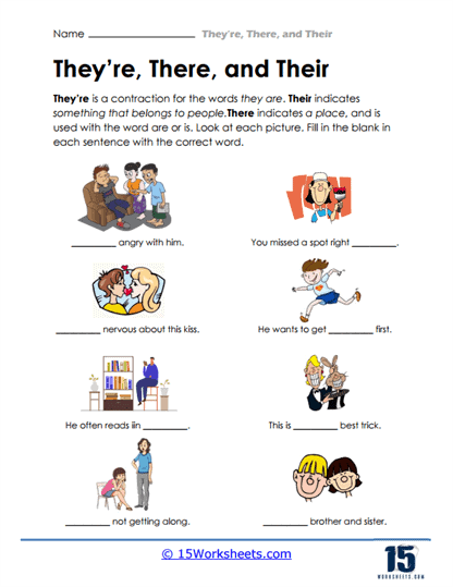 There Their They Re Worksheet Printable