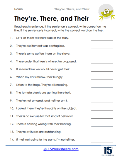 there their they're worksheet there their they're worksheet