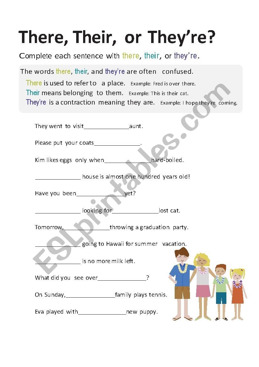 They Re Their There Worksheet