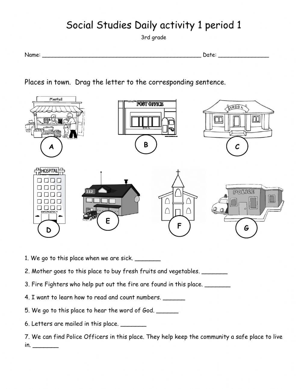 Third Grade Social Studies Worksheets