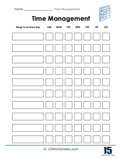 time management worksheet time management worksheet