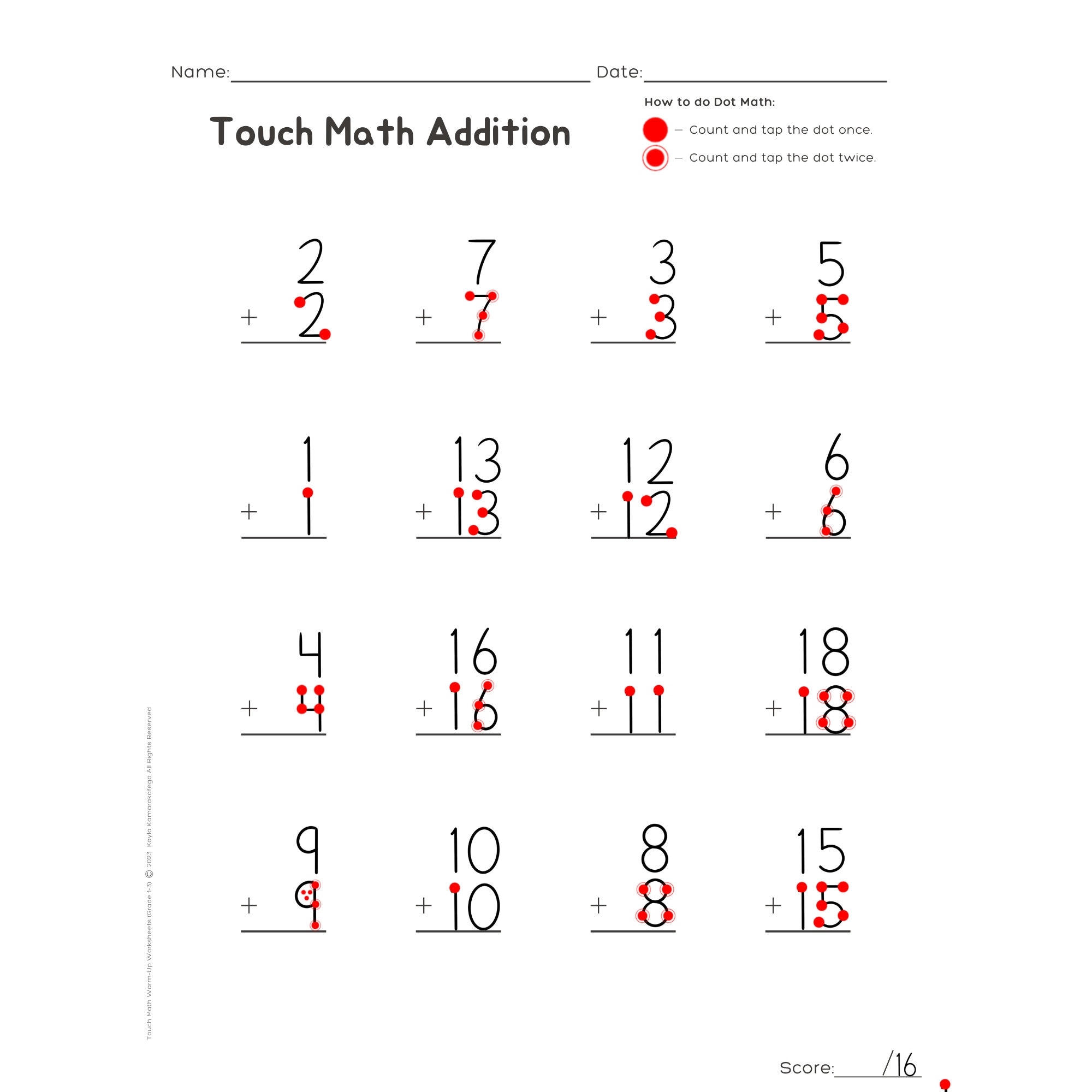 touch math worksheets touch math worksheets