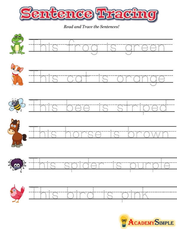 Trace Sentences Worksheets New Year Themed Word Tracing Worksheets