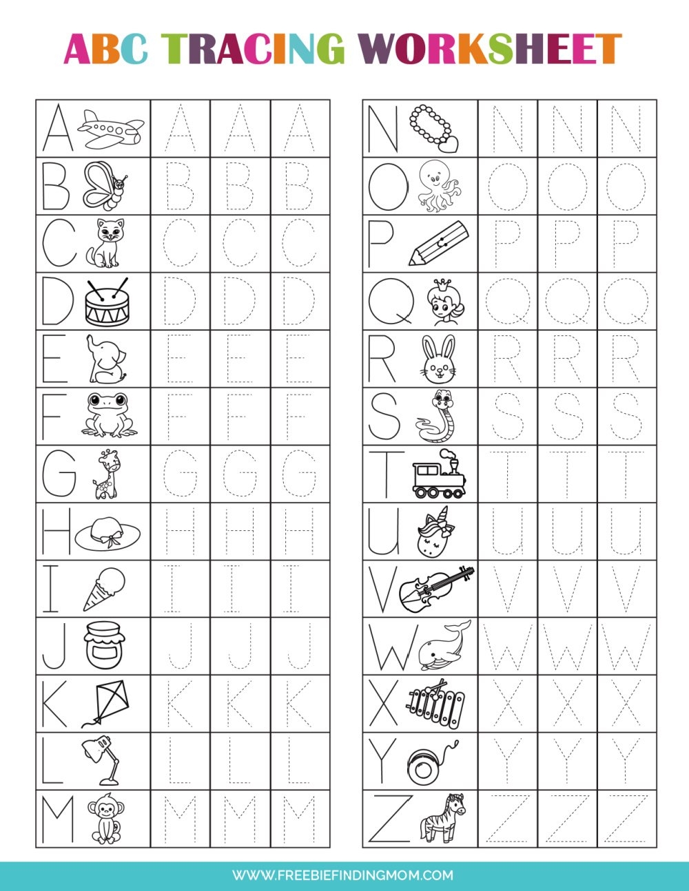 Tracing Abc Worksheet
