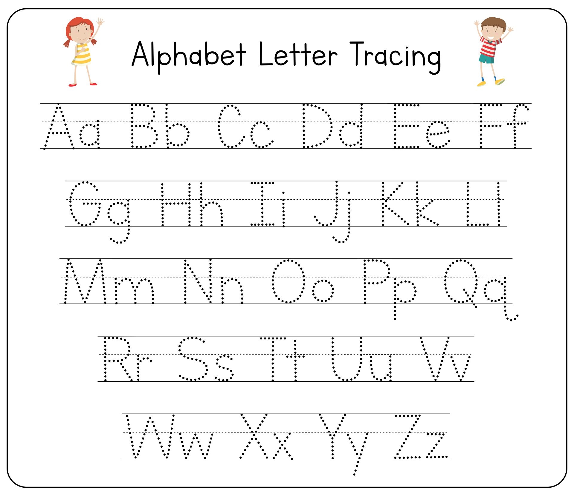 Tracing Alphabet Letters Worksheets For Kids Ready To Print Tracing Alphabet Letters Worksheets For Kids Ready To Print