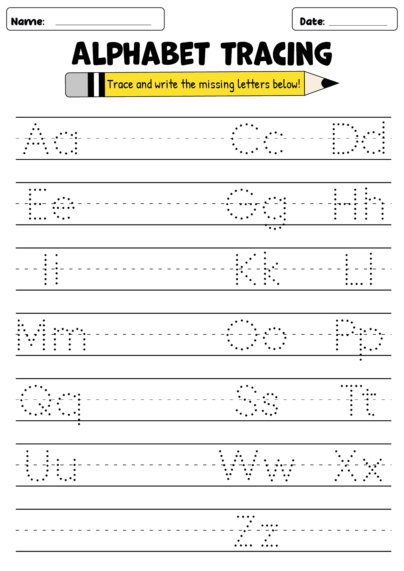 Tracing Letters 25 Free PDF Printables Printablee