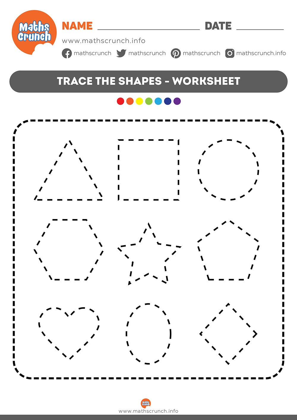 Tracing Shapes Worksheet Tracing Shapes Worksheet