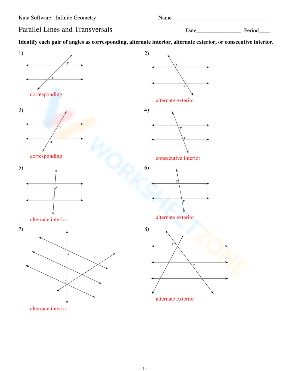 Transversals Worksheet With Answers Chapter 3 Practice Test Parallel Transversals Worksheet With Answers Chapter 3 Practice Test Parallel