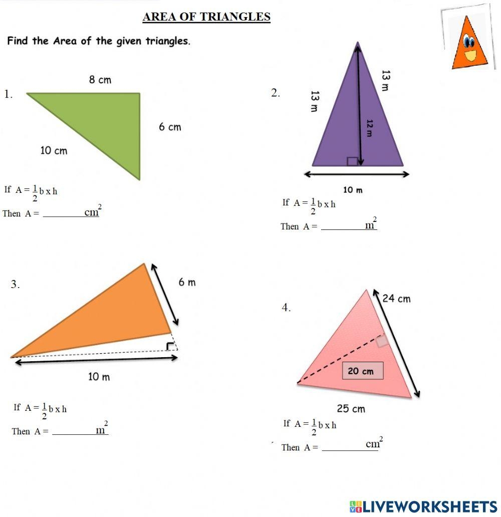 Triangle Area Worksheets Triangle Area Worksheets