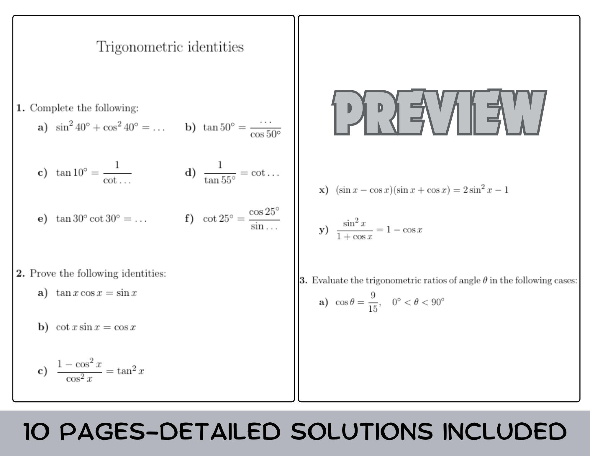Trigonometric Identities Worksheet Identities With Inverse Trigonometric Identities Worksheet Identities With Inverse
