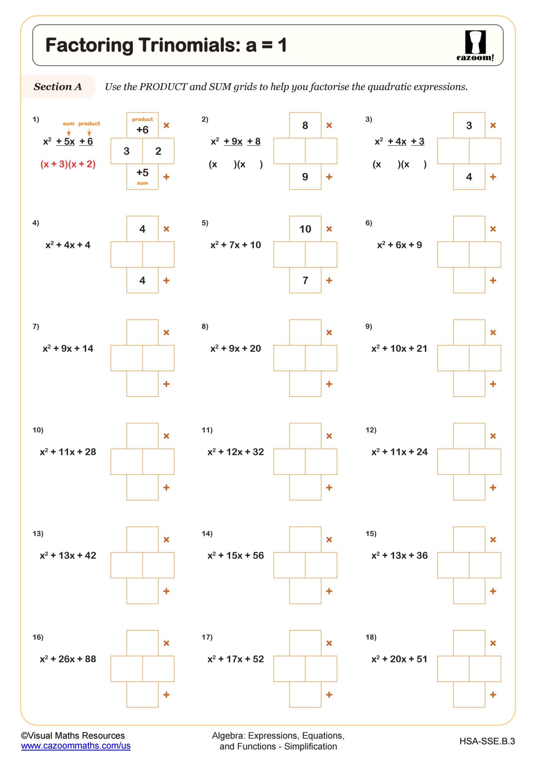 Trinomials Worksheet Factoring Trinomials Worksheet Answers Trinomials Worksheet Factoring Trinomials Worksheet Answers