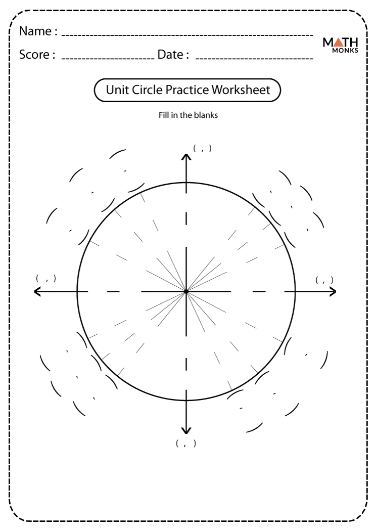 unit circle worksheet