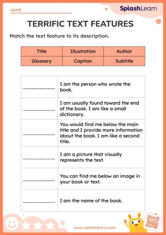 Using Text Features Worksheets Free Printable SplashLearn Using Text Features Worksheets Free Printable SplashLearn