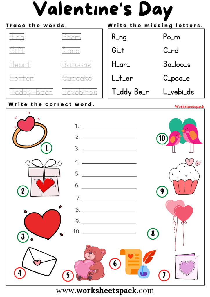 Valentine S Day Worksheets For Kindergarten Free Valentines Pack For