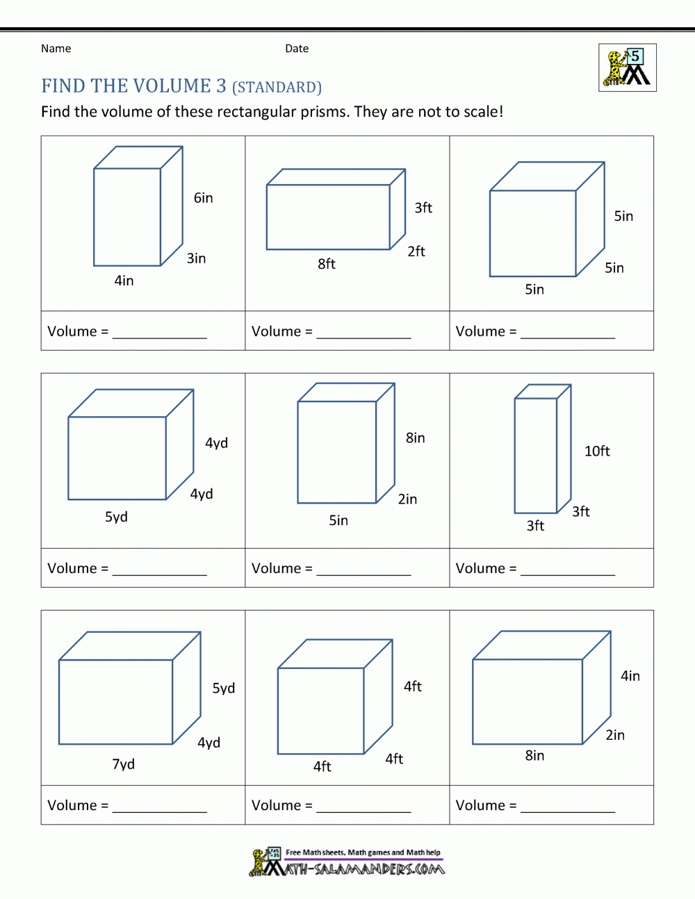 Volume Of A Rectangular Prism Worksheet 5th Grade Sheryshirts