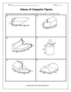Volume Of Composite Figures Worksheet By Funsheets4math TPT Volume Of Composite Figures Worksheet By Funsheets4math TPT