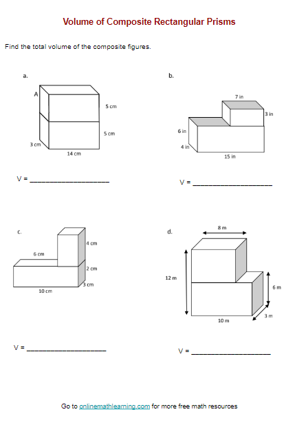 volume of composite figures worksheet volume of composite figures worksheet