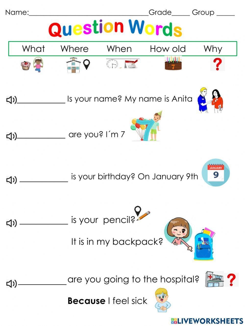 Wh Questions Online Exercise For Grade 1 Worksheets Library Wh Questions Online Exercise For Grade 1 Worksheets Library