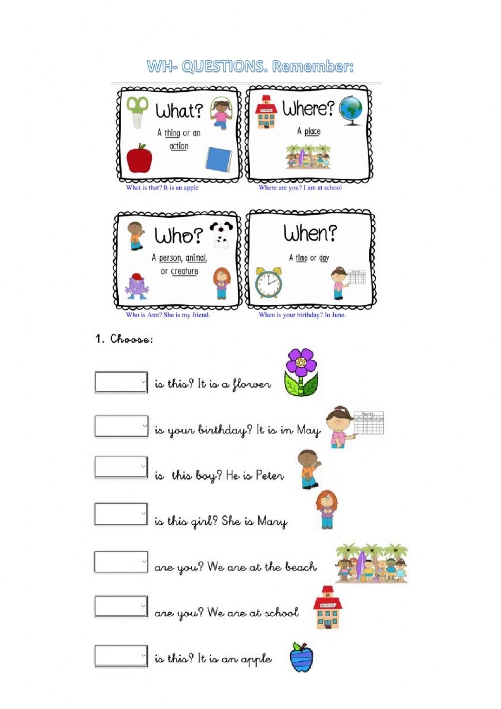 wh questions worksheets wh questions worksheets