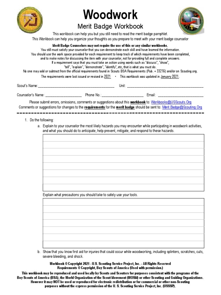 merit badge worksheets