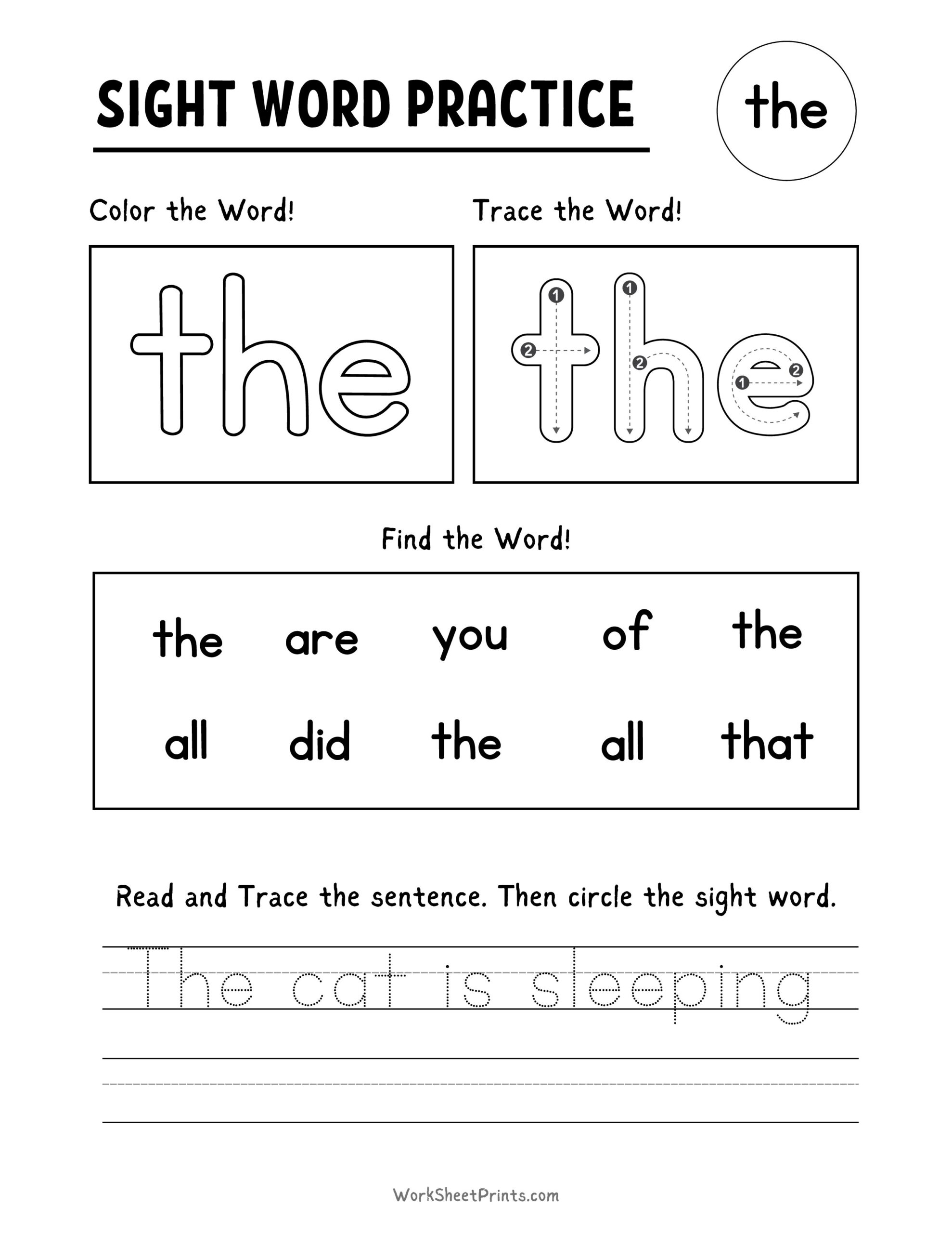Words For Kindergarten Worksheets Sight Word New Worksheets Words For Kindergarten Worksheets Sight Word New Worksheets