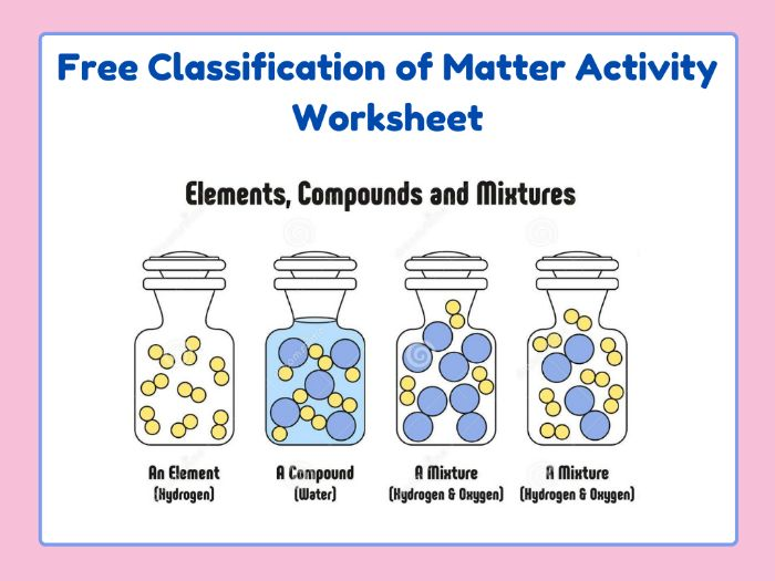 classifying matter worksheet