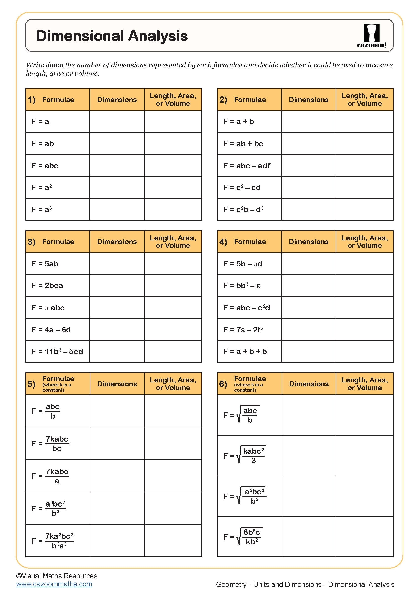 Worksheet Dimensional Analysis Worksheet Dimensional Analysis