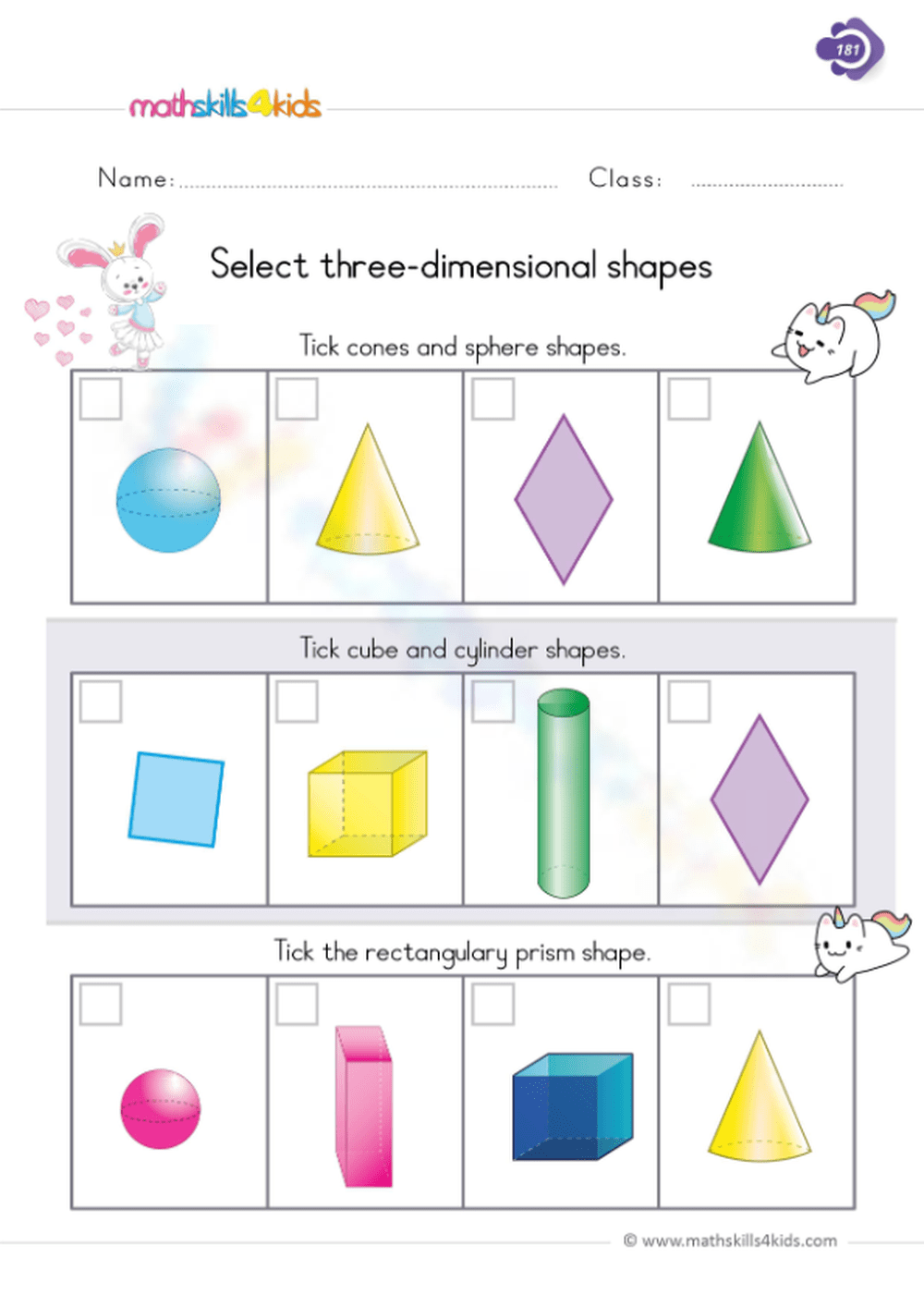 Worksheet On 3 D Shapes Worksheet On 3 D Shapes