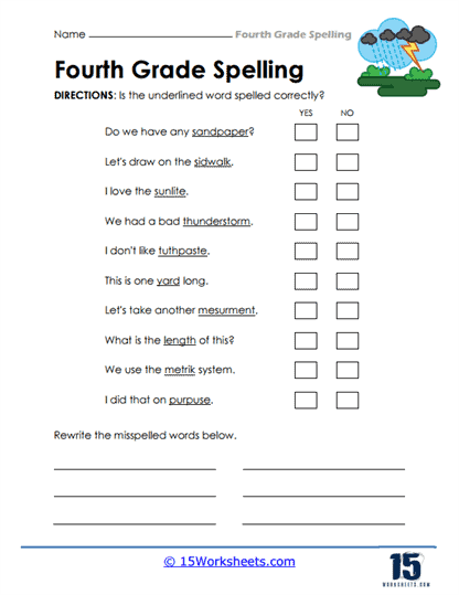 worksheet for fourth graders