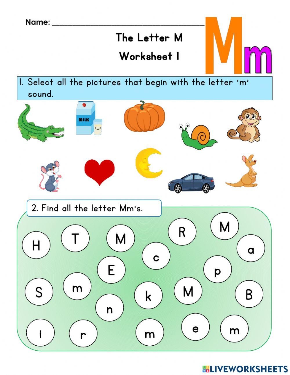 letter m worksheet